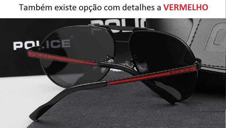 POLICE - Óculos de Sol Polarizados - Pretos - ARTIGO NOVO