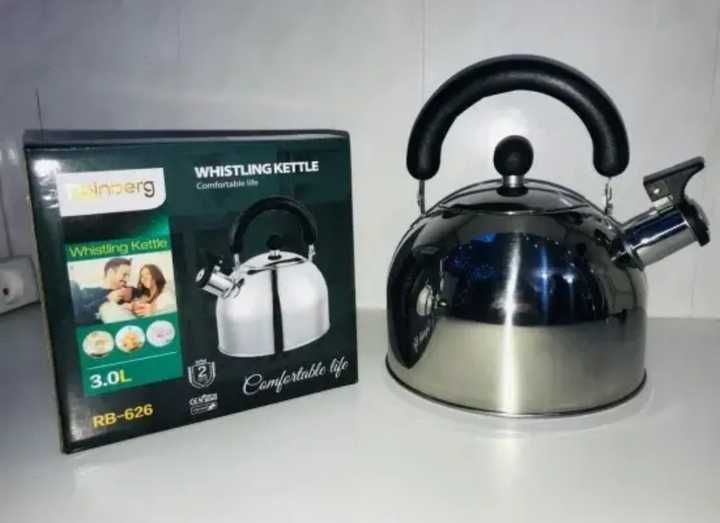 НЕМЕЦКИЙ Чайник для электро и газовых плит Rainberg RB-626 3L Стальной