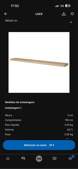 Prateleira IKEA como nova. Nem um ano tem.