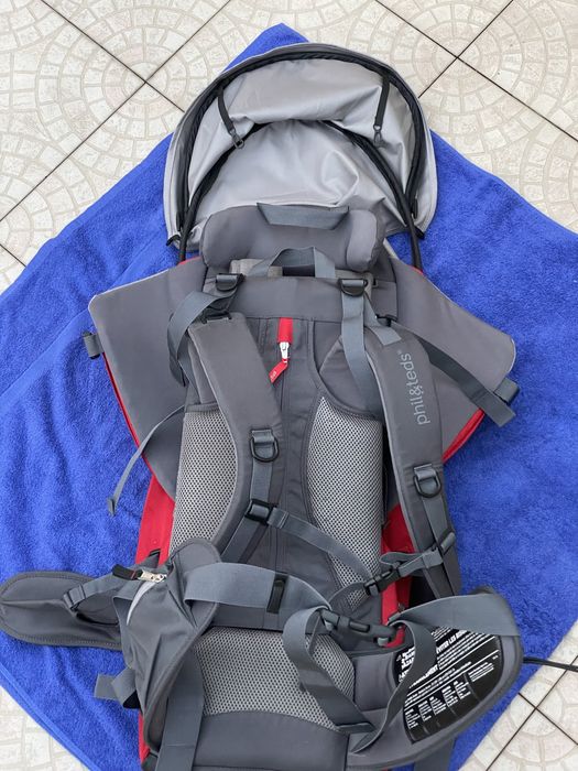 Mochila de Transporte de Bebé phil&teds Escape Cinzento, Vermelho