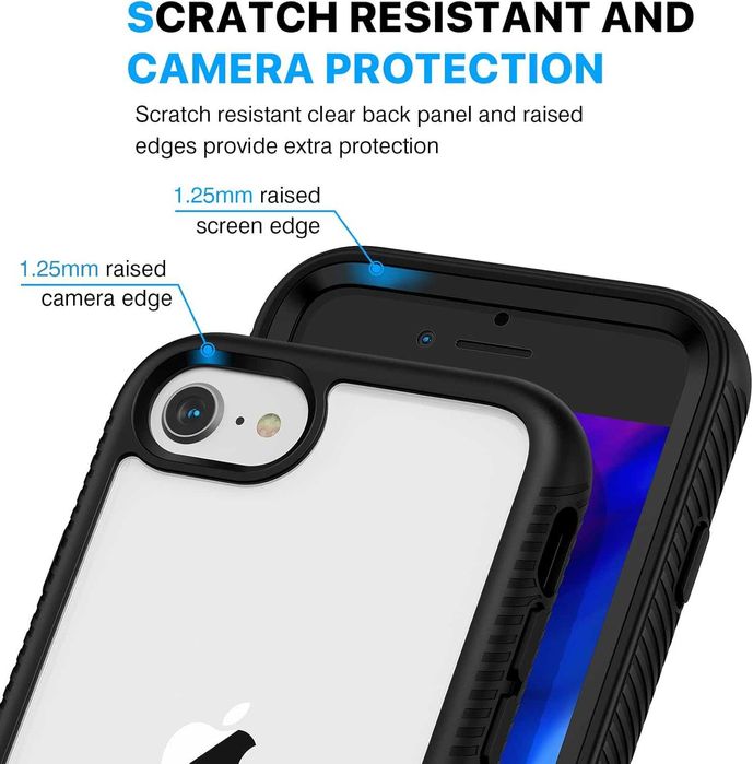 CENHUFO etui do iPhone 8/7/6/6S SE 2020 SE 2022 mocne 360 pancerne