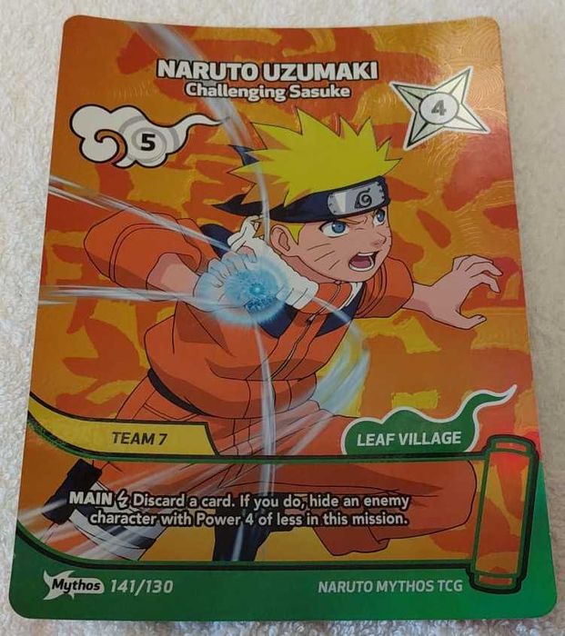Carta Jumbo Naruro Mythos TCG Naruto Uzumaki 1ª edição Konoha Shido