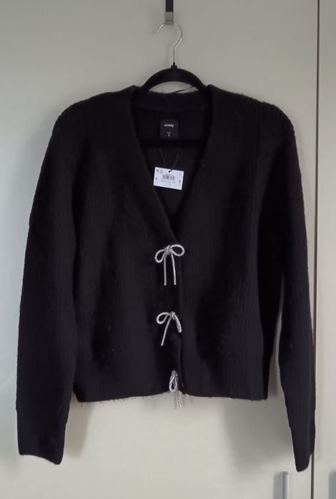 Nowy czarny sweter z kokardkami Sinsay rozm S