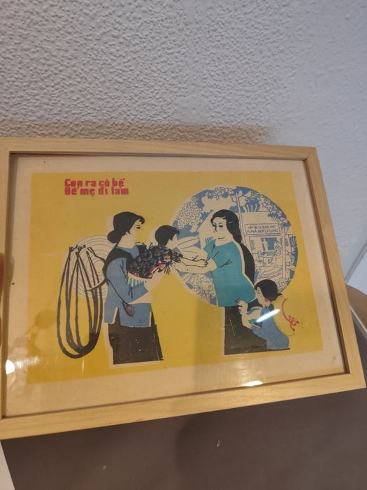 Plakat propaganda Wietnam lata 50-60 vintage retro prl