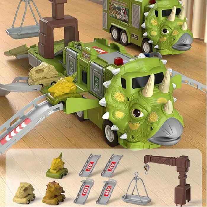 Ciężarówka dinozaur z autami triceratops dźwig No.: 691