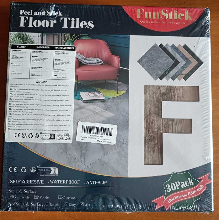 Panele winylowe samoprzylepne FunStick 30x30cm 2.7m2 dąb