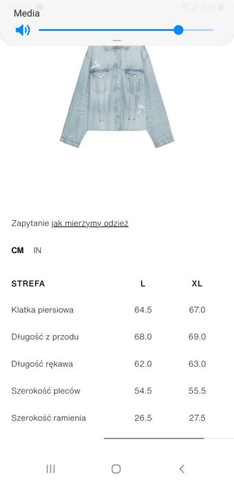 Kurtka Zara L błękit kolekcja denim jeans kurteczka katana tkmaxx spor