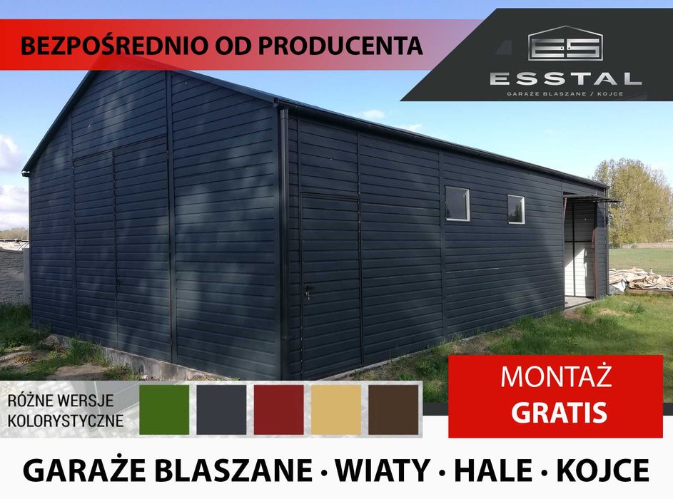 Garaż Blaszany GRAFITOWY | Wiata | Hala | Garaże Blaszane | - ESSTAL*