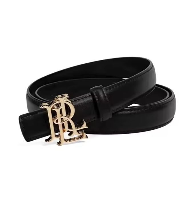 Pasek Lauren Ralph Lauren Damski Męski Czarny Złote logo