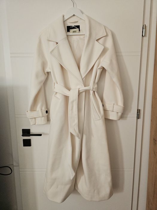 Płaszcz sinsay jasny biel cream