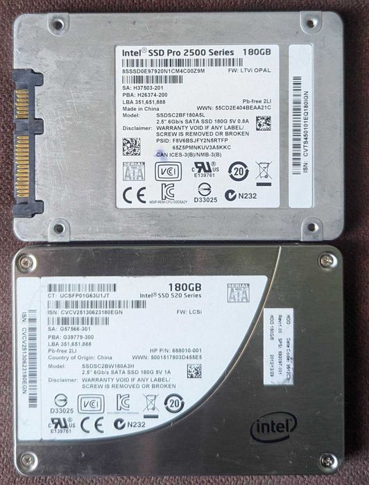 SSD 2.5 Intel 1500 Pro 180-256-480gb mlc 10ШT