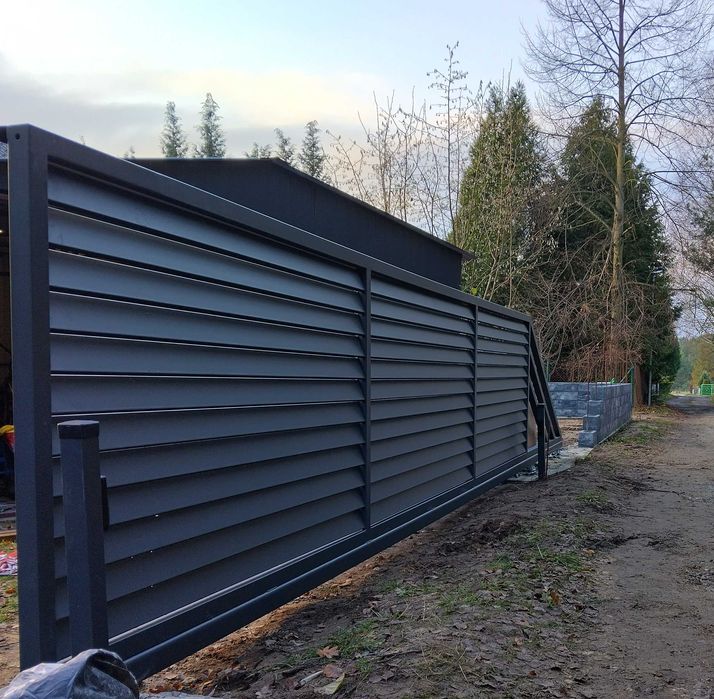 Brama przesuwna, ogrodzenia palisadowe, bramy,  ogrodzenia panelowe