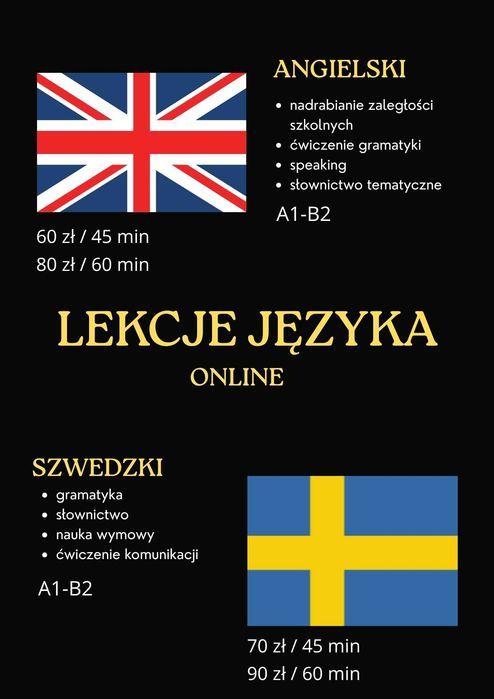 Lekcje szwedzkiego/angielskiego