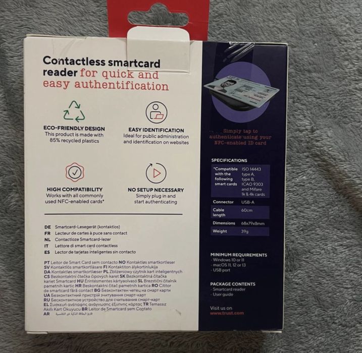 Trust smardcard reader czytnik kart tylko przedmiot