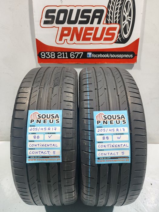 2 pneus semi novos 205-45R17 Continental - Oferta dos portes