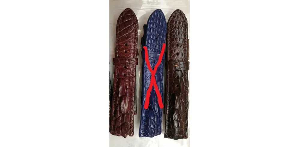 braceletes pele de crocodilo real para relógios de pulso 22m 100% novo
