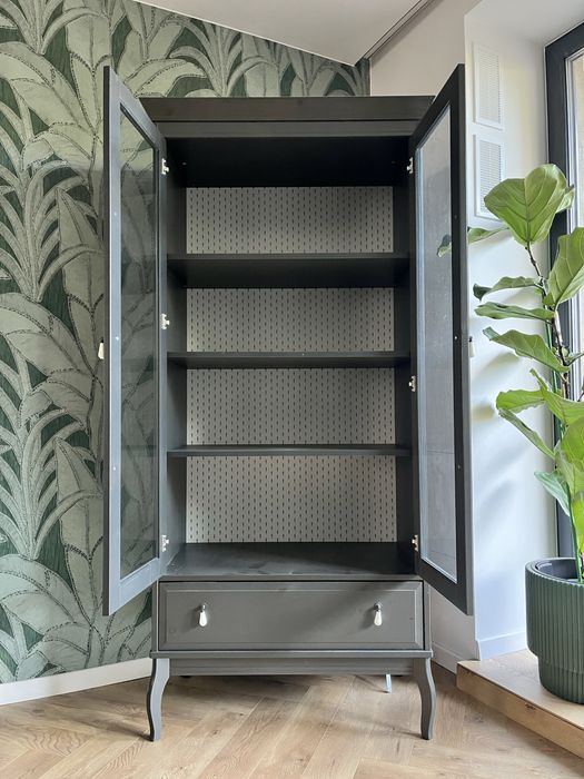 Witryna Ikea Edland antracyt grafit vintage retro ludwik mid century