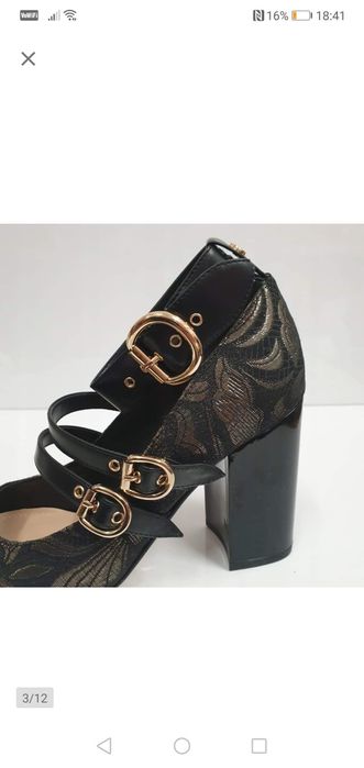 Czółenka, półbuty Guess rozmiar 38 złoto, czerń