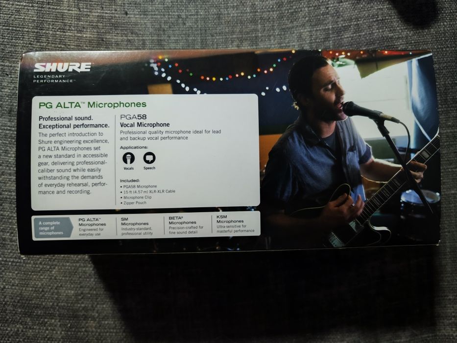 Shure PGA58-XLR – Microfone Vocal Profissional – Como Novo