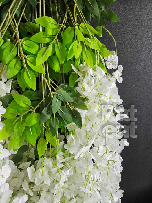 Wisteria biała jasna glicynia sztuczna girlanda dekoracja 12 sztuk