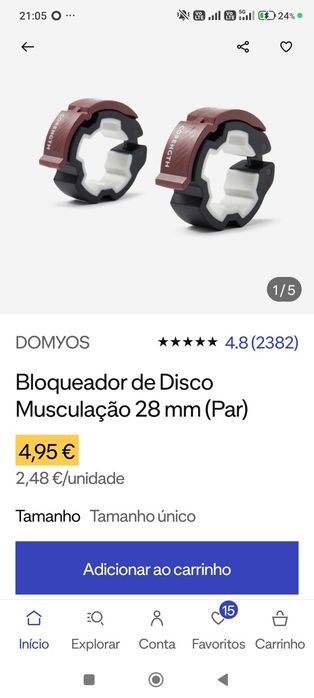 Discos e barras para musculação