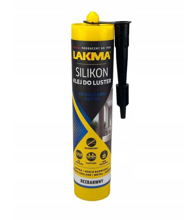 Klej do luster, szyb LAKMA silikonowy, bezbarwny
