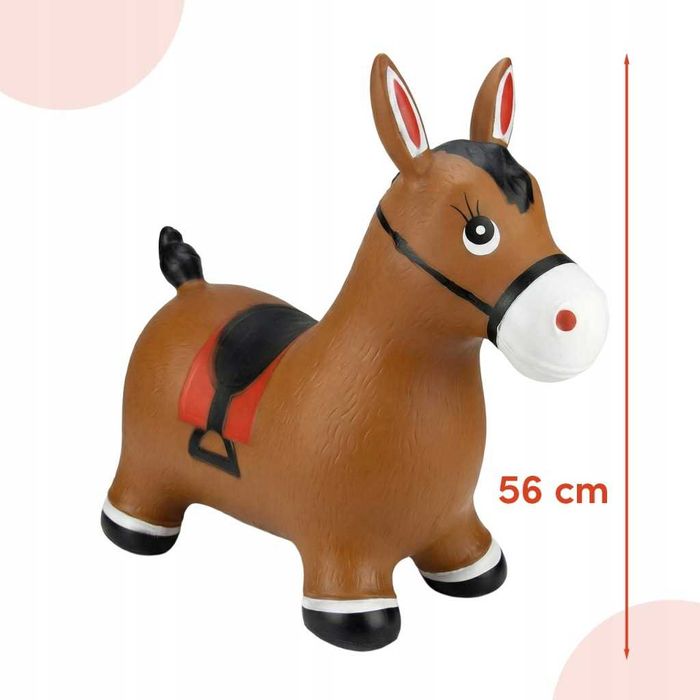Dmuchany koń do skakania z siodłem 56 cm dla dzieci