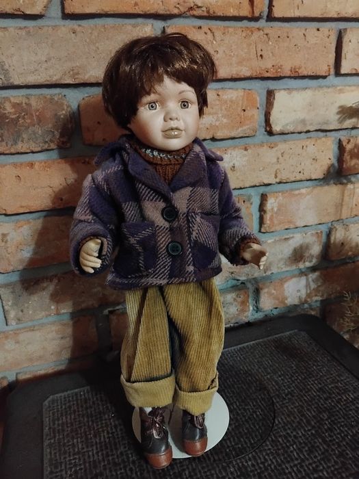 Lalka chlopiec z porcelany retro vintage
