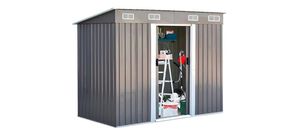 Domek Narzędziowy Ogrodowy Szopa Schowek metalowy 238x126x181 cm