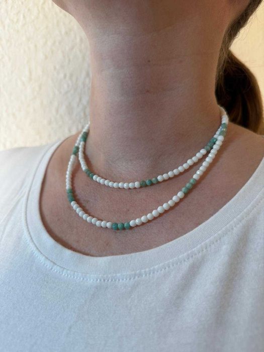 Komplet biżuterii z kamieni naturalnych- rękodzieło