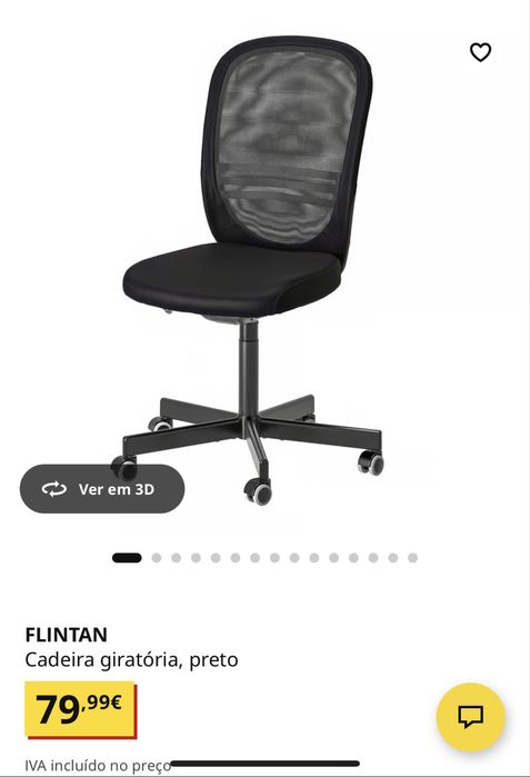 Cadeira preta de escritorio COMO NOVA