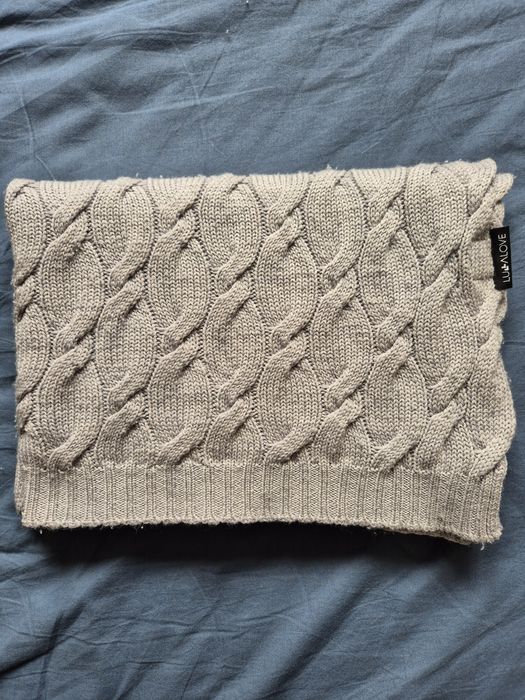 Kocyk z wełny merino Lullalove szary 100x80cm