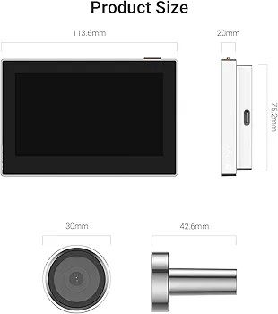 EZVIZ CP2 Wi-Fi відеоглазок для дверей 1080P з екраном 4.3", акумуляторне, кут огляду 146°