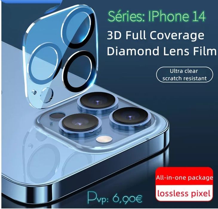 Película Câmara iPhone 14 / 14 Pró / 14 Max / 14 Pró Max / 16 / 16 Pró