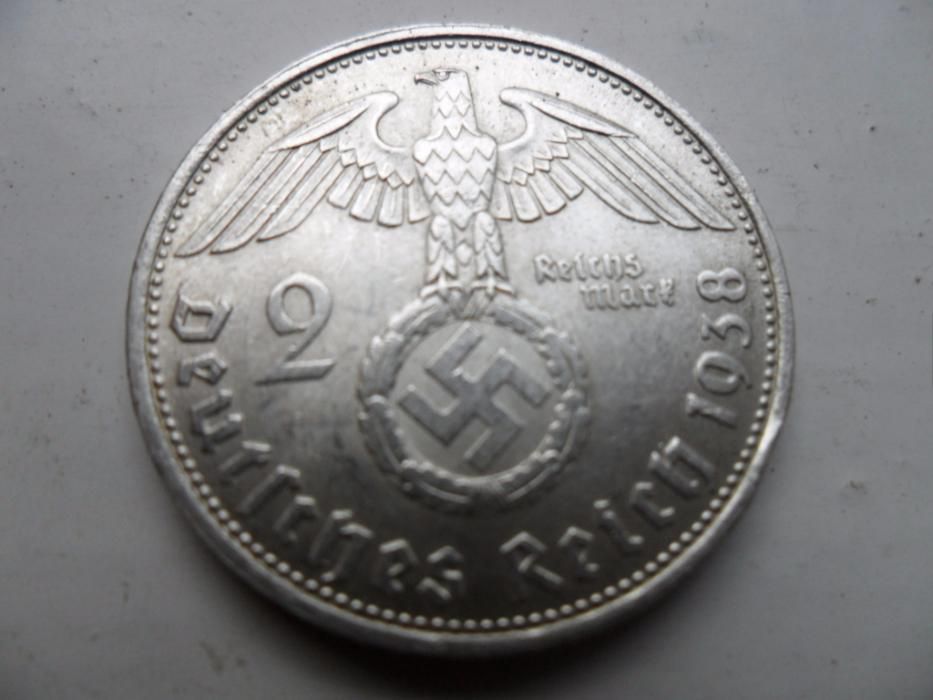 Серебряные монеты 2 рейхсмарки,100 % оригинал,Третий Рейх,Германия.