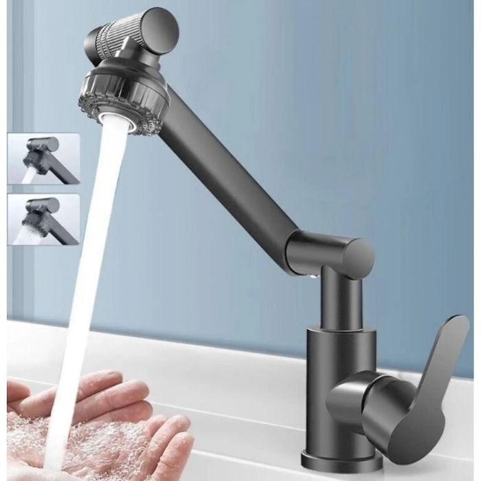 Поворотный смеситель трансформер для ванной комнаты и кухни.
