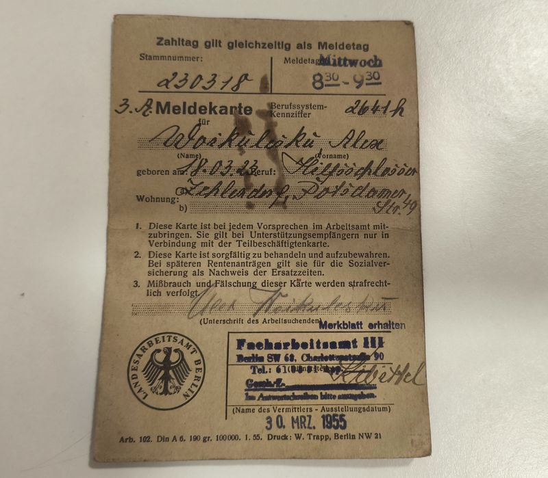 Espólio Histórico 1950/60 - Refugiado Apátrida (PIDE, ONU, Pan Am)
