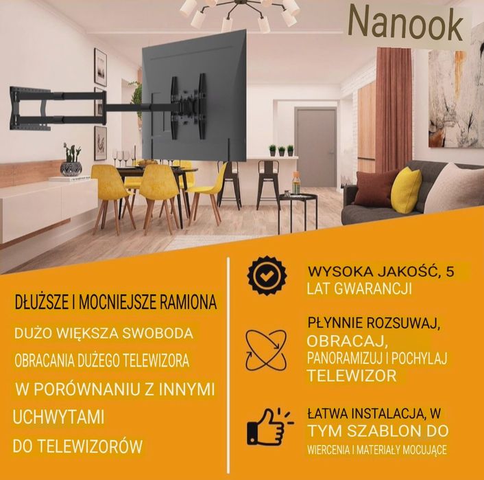 Uchwyt stojak wieszak do telewizora 42-75" 120cm super jakość okazja