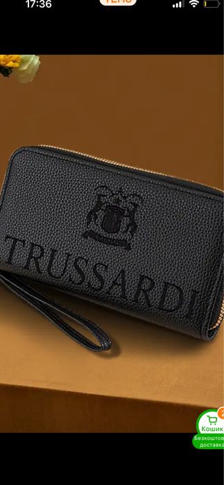 Чоловічий жіночий клатч ( гаманець) Trussardi. Доставка