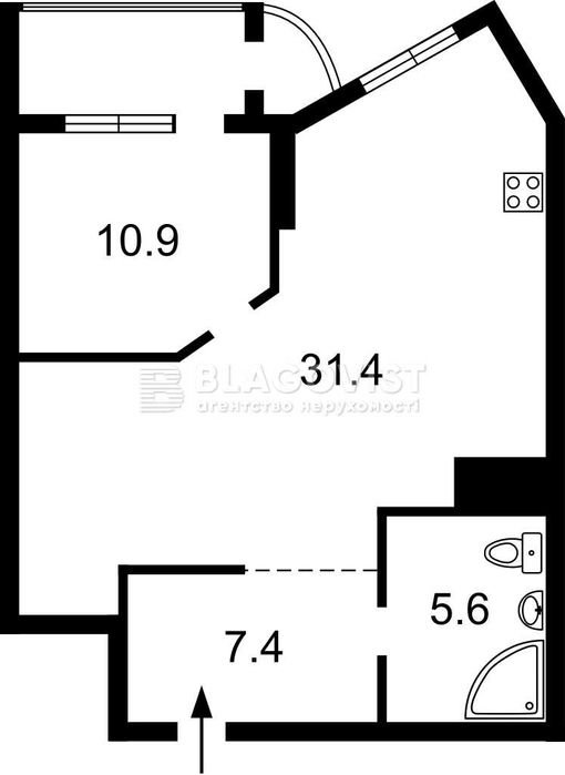 1-кімнатна квартира за адресою (площа 59,1 м²) - Atlanta.ua - фото 2