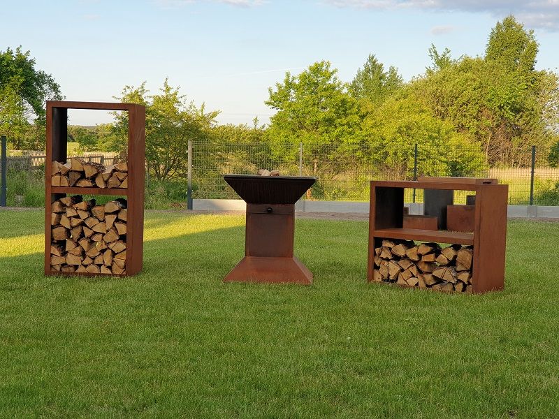 Palenisko ogrodowe Corten z regulowanym rusztem Grill BBQ