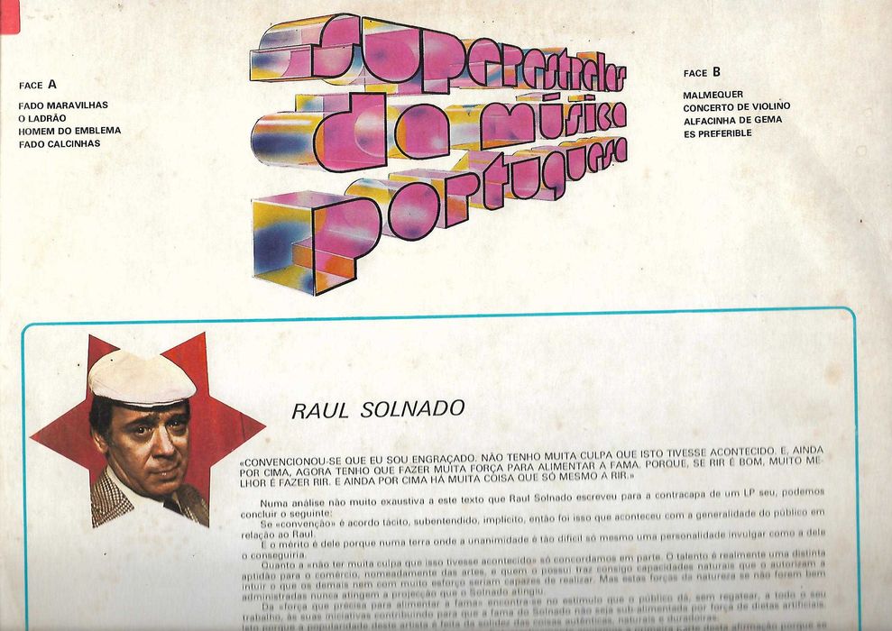 LP Raul Solnado - Superestrelas da Música Portuguesa