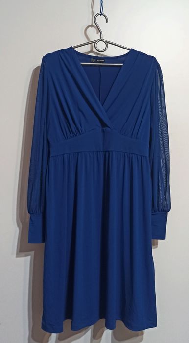 Wizytowa sukienka kolor kobaltowy