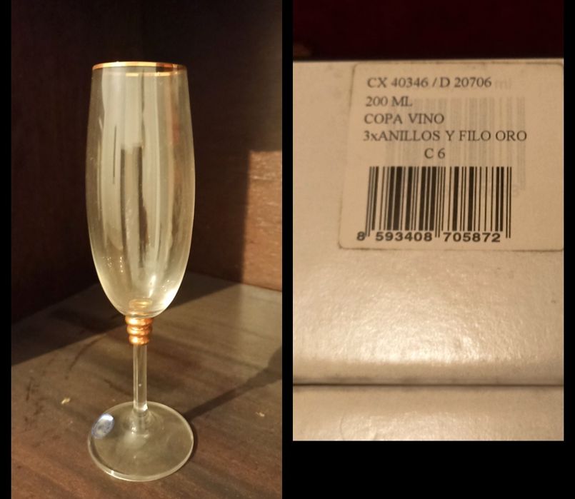 Copos cristal Bohemia-coleção OLIVIA, frisos a ouro, tudo como novo