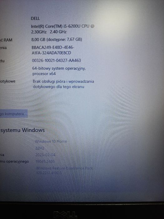 Uzywany laptop DELL LARITUDE E5470