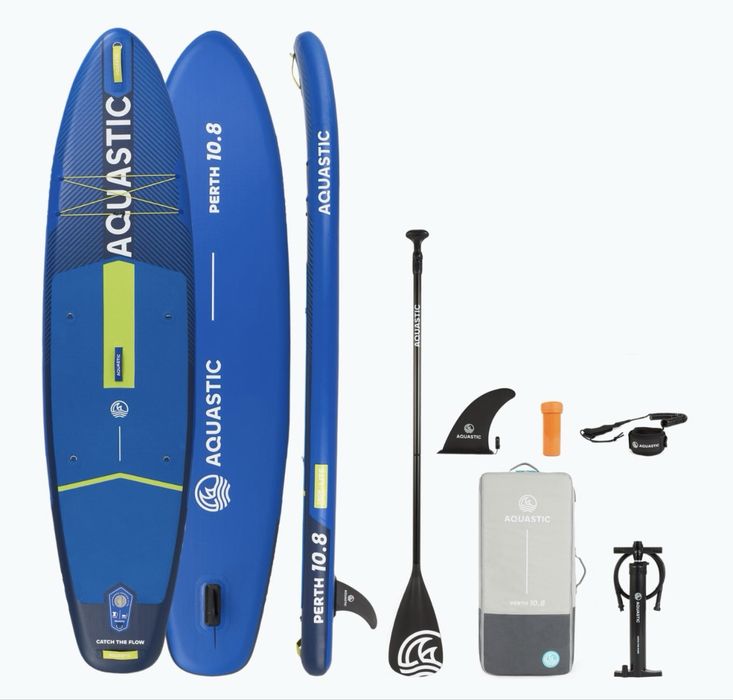Набір дошка SUP надувна AQUASTIC Perth 10'8" універсальна темно-синя