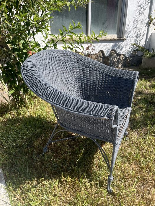 Poltrona Jardim em ferro e vime