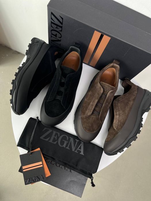 Мужские замшевые кроссовки Zegna ботинки натуральная кожа Зенья ob445