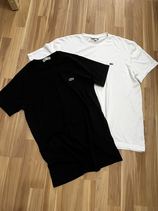 Lacoste футболка чорного  кольору розмір М , білого кольору розмір XL
