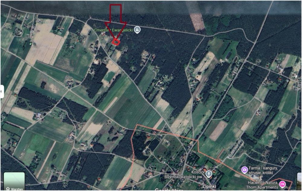 Działka budowlana Lipinki Bory Tucholskie 934m2